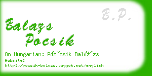 balazs pocsik business card